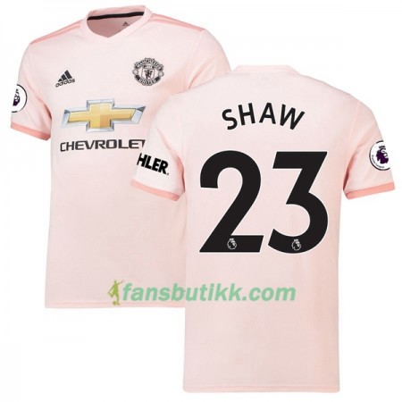 Fotballdrakt Manchester United Luke Shaw 23 Bortetrøye 2018-2019 Kortermet